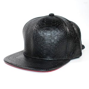 Ball Caps Snakeskin-Leather Baseball-Cap Unisex PU Hoed Verstelbare Snapback Voor Dames Heren