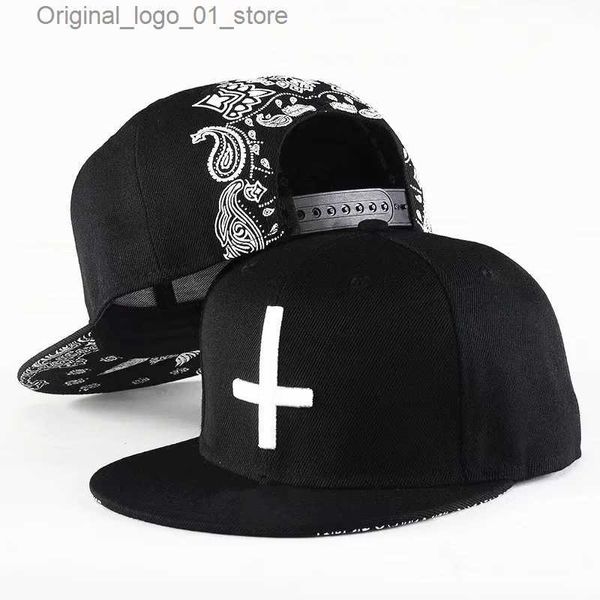 Ball Caps Snapback Baseball Hat Cross Embryo Ajustement Ajustement adapté aux jeunes hommes Fonds Hat de mode Flat Trend Street Dance Hat Q240408