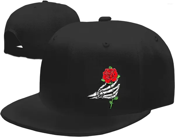 Gorras de bola Sombrero Snapback para hombres Sombreros de factura plana Cráneo Esqueleto Gorra de béisbol negra Hip Hop Viaje de montaña equipado