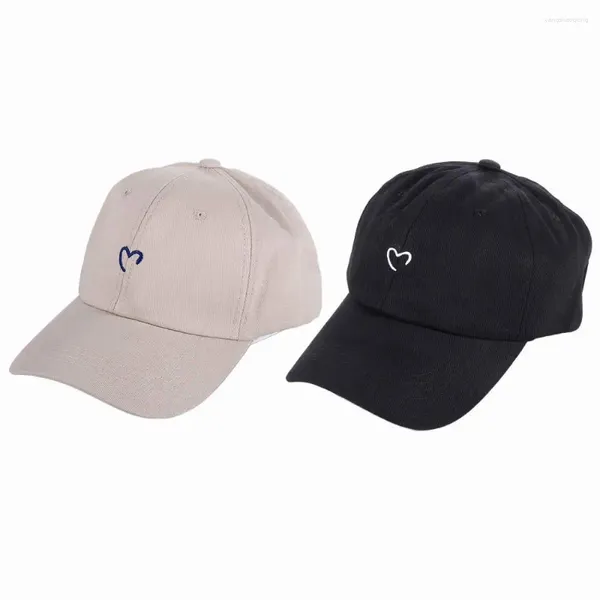 Casquettes de baseball Snapback Hommes Baseball Hip Hop Style coréen Couple Cap Chapeau de soleil Coeur Broderie Peaked