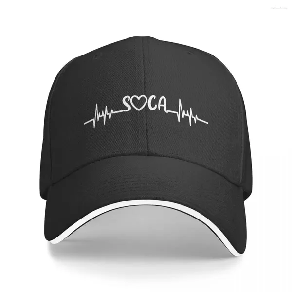 Casquettes de baseball Soca Heartbeat - Casquette blanche Baseball Bucket Hat Femme Homme