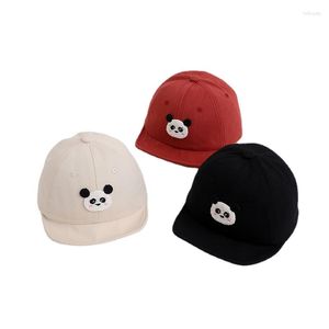 Casquettes de baseball à bord souple automne enfants chapeau de relance bébé filles dessin animé panda broderie casquette de baseball coton chapeaux de soleil pour enfants garçons