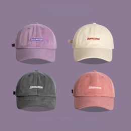 Ball Caps Soft Top Baseball Cap Street Wild Letter Borduren Zonnescherm Hoed Mannen En Vrouwen Paar Student 230830