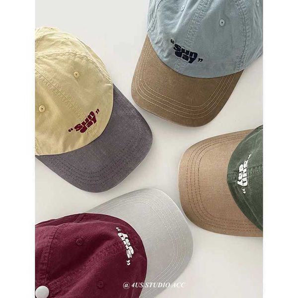 Ball Caps Top doux haut vintage Broidered Match Matching Cap Pap Peak Femmes de style coréen Lovers Wild Street Tide Brand Baseball H240425