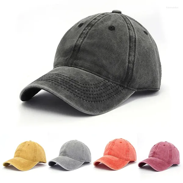 Gorras de bola Gorra de béisbol sólida Mujeres Hombres Sombreros de moda Hombres Denim Al aire libre Simple Vintage Lavado Sombrero Casual Boy Girls