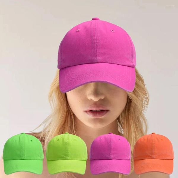 Gorras de bola Color sólido fluorescente gorra de béisbol para padres e hijos gorra de conductor de camión ajustable informal de primavera y verano para hombres y mujeres