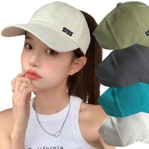 Kogelcaps solide kleur hoge honkbal pet voor vrouwen zomer lege staart zon vizier hoeden klassieke hardloop sport suncreen snapback hoed