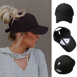 Kogelcaps solide kleur hoge paardenstaart honkbal pet voor vrouwen lente zomer sunhat hardloop hoed rommelige high bun paardenstaart petten vrouwelijk 230316