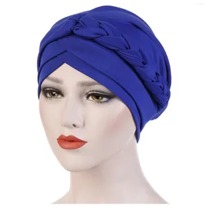 Ball Caps Effen Kleur Vrouwen Kanker Hoed Chemo Cap Moslim Gevlochten Hoofddoek Tulband Wrap Cover Ramadan Islamitische Innerlijke Hijab