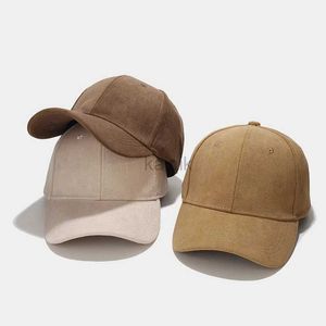 Capes de balle Solide en daim rétro Caps de baseball pour hommes Femmes Spring Autumn Street Snapback Hip Hop Hat A réglable en fausse fourrure Visor Suncreen Cap D240507