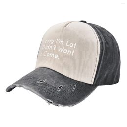 Ballcaps Sorry dat ik te laat ben.Ik wilde niet komen.Baseball pet zwarte hoed paarden thermisch vizier mannelijke dames