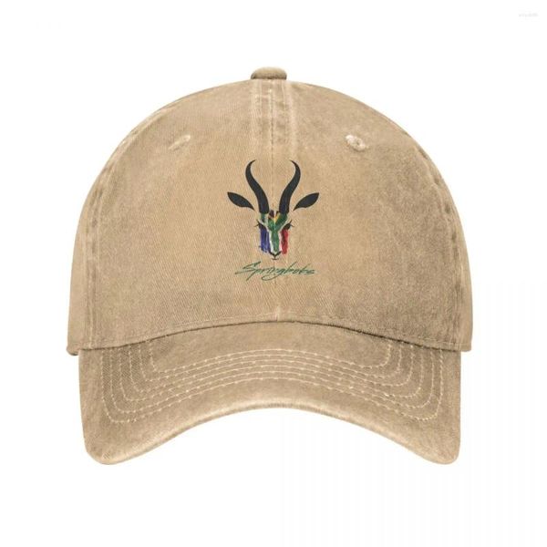 Bola de pelota Sudáfrica Springbok Rugby Menores Capilla de béisbol Baseball Hats Washed Wats informales al aire libre Todas las estaciones Viaje Snapback Sombrero