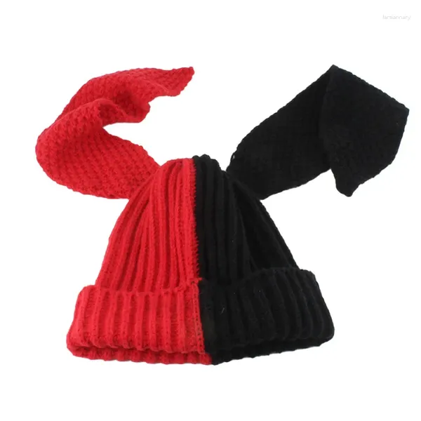 Casquettes de boule épissage couleurs oreilles tricoté chapeau Niche Design personnalité mode hommes femmes mignon chaud automne et hiver marée