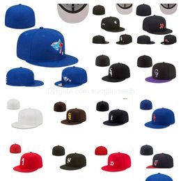 Casquettes de ballon Sport Chapeaux ajustés Snapbacks Chapeau de football réglable Tous les logos de l'équipe Mode Broderie extérieure Coton Fermé Fisherman Bean Dhplv