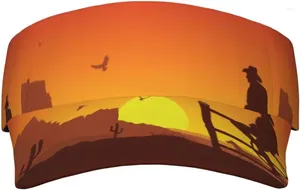 Ball Caps Sport Sun Visor Hat Boy Cow Boy à Wild West Sunset Women Women Men Cap pour le jogging Walking