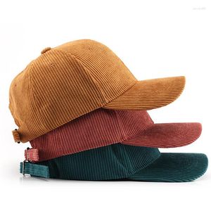 Gorras de béisbol de pana para primavera y otoño, gorra de béisbol lisa para hombres y mujeres, gorra informal de uso diario para Cricket al aire libre, gorra Snapback Unisex