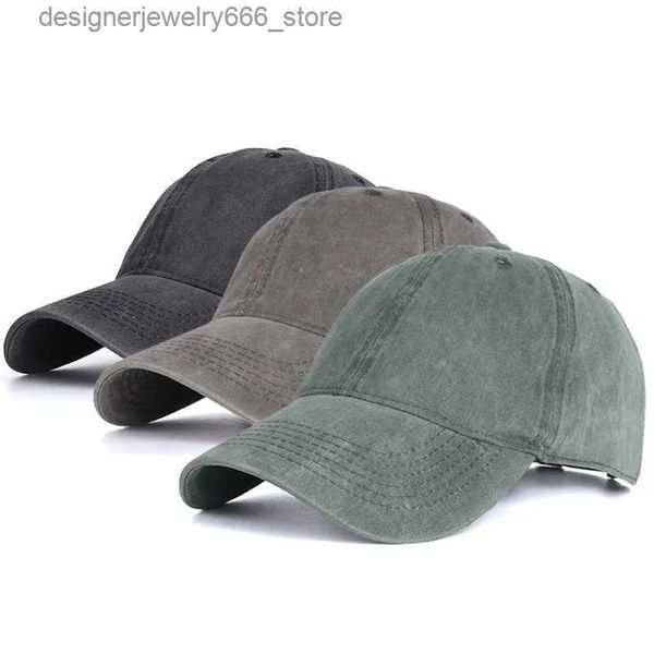 Gorras de bola Primavera Otoño Hombres Lavado Retro Algodón Gorra de béisbol Verano Mujeres Cúpula Deportes al aire libre Viejo Denim Sombrero para el sol Casual Pareja Estilo B90 Q231009