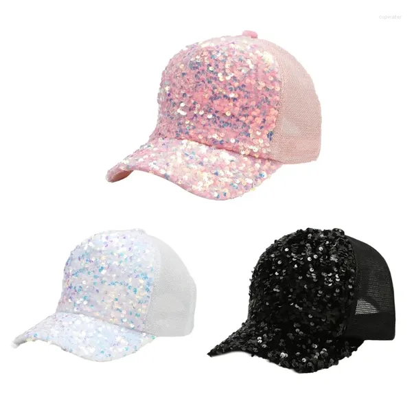 Ball Caps Spring Camping Mesh Baseball Hat confortable Sequins complets pour adolescent
