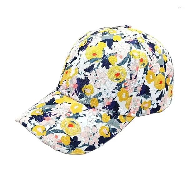 Ball Caps printemps d'été Polyester imprimement fleur casquette Cap de baseball Cap ajusté chapeaux Snapback extérieur pour fille et femmes 23