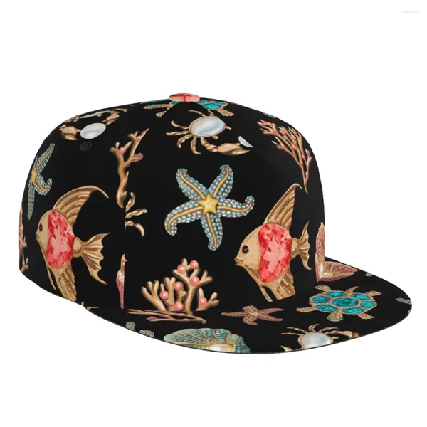 Gorras de bola Estrella de mar Impresión 3D Gorra de béisbol Casual Sombrero para el sol Elegante Estilo étnico Moda Etapa Hip Hop Mujeres Hombres