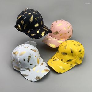 Casquettes de baseball Streetwear feuille d'or Kpop tendance hommes femmes chapeaux de baseball coton dessin animé Hip Hop broderie respirant mode Sport