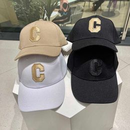 Casquettes de balle élégant décontracté réglable unisexe chapeau Sports de plein air Baseball C brodé lettre C Kpop Design de haute qualité