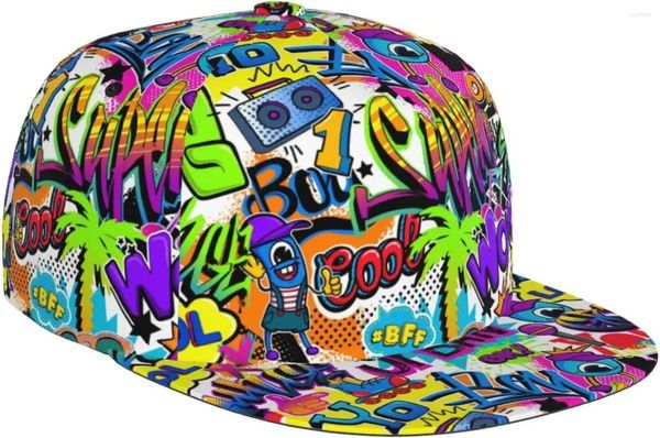 Ball Caps Élégant capuchon de snapback de style hip hop pour hommes et femmes Sun C ap Graffiti doodle baseball CA P