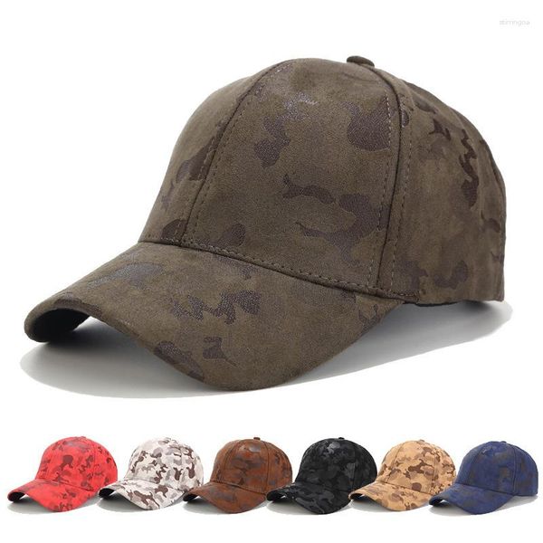 Casquettes de Baseball en daim Camouflage réglable ombre hommes casquette de Baseball en plein air Protection solaire printemps automne unisexe Snapback papa chapeau