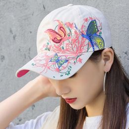 Kogelcaps zomer 2023 snapback hiphop dames honkbal pet hoed bijen print bloemen borduurwerk katoen casquette femme gorras wit