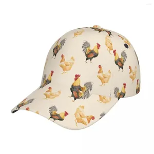 Ball Caps Zomer 2024 Honkbal Boerderij Kippen Kip Haan Outfit Unisex Stijl Trucker Hat Vintage Hoofddeksels