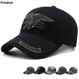 Ball Caps d'été Army Camouflage Mens Baseball Cap Broidered Outdoor Sports Tactical Dad Casual Hunting Hip-Hop Q240429