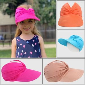 Kogelcaps zomer baby strand zon hoeden meisjes jongens wijd riem UV bescherming honkbal pet voor kinderen buiten ademende lege hoed