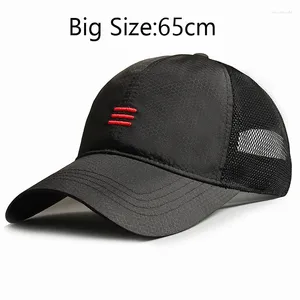 Gorras de bola Gorra de béisbol casual transpirable de verano para hombres Secado rápido Deportes al aire libre Camionero Cabeza grande 65 cm Hombre Pico de gran tamaño