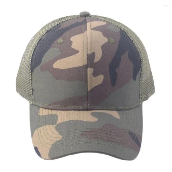 Gorras de bola Verano Camo Malla Gorra de béisbol Hombres ajustables Sombreros de camionero Ejército Verde