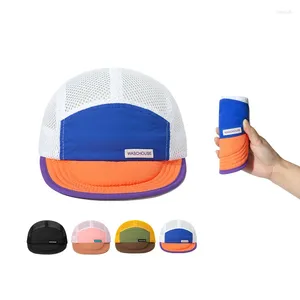 Ball Caps Summer kan worden opgeslagen buitenrij Zonneschaduw Sunshade Flat-rand hoed mannen en vrouwen sport snel drogende ademende mesh honkbal pet