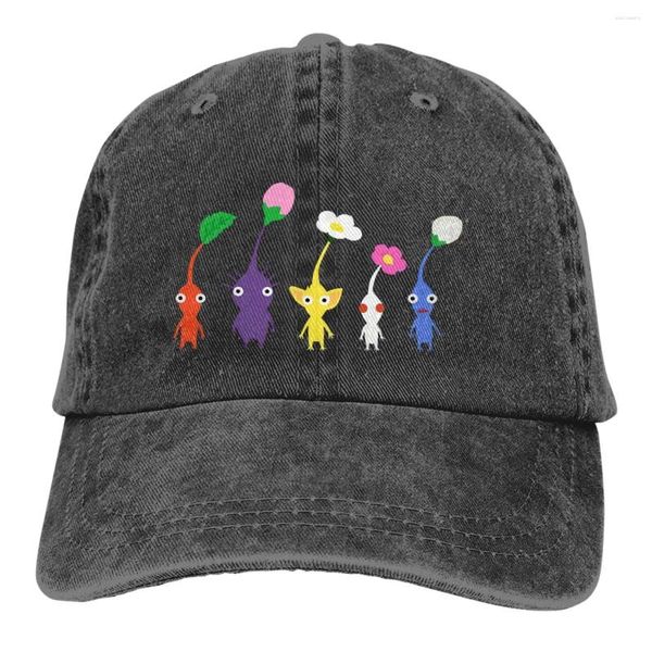 Gorras de bola Gorra de verano Visera para el sol Patrón lindo Azul Hip Hop Pikmin Juego colorido Sombrero de vaquero Sombreros con pico