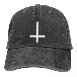 Gorras de bola Gorra de verano Visera para el sol Crucifijo invertido Gráfico Blanco Hip Hop Jesús Dios Cruz Sombrero de vaquero Sombreros con pico