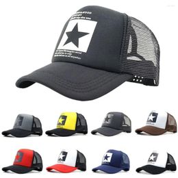 Ball Caps Zomer Casual Koreaans Voor Vrouwen Letter Vijfpuntige Ster Snapback Cap Mesh Hoed Baseball Vizieren