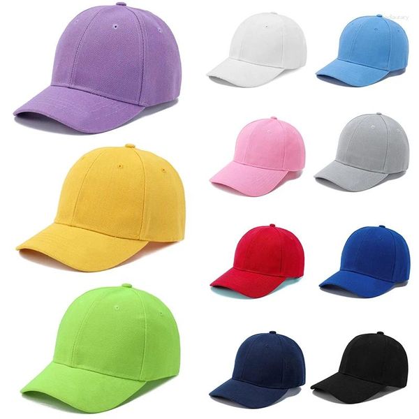 Gorras de bola Niños de verano Gorra de bebé Niños Niño Niña Color Sólido Algodón Ajustable Béisbol Sombreros Infantiles Snapback Hip-Hop Sombrero para el sol 11