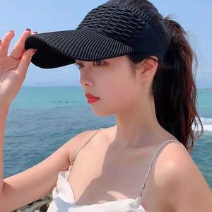 Ball Caps Summer Hollow Out lange rand Ponytail Baseball Cap Ademvolle vrouwen lege tophoed voorjaar Summer Outdoor Sports Golf Beach Hat G230209