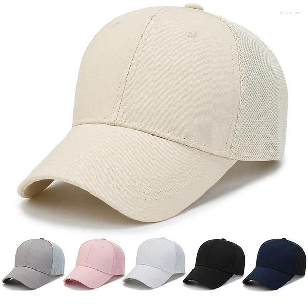 Gorras de bola Placa de luz de verano Color sólido Gorra de béisbol para hombres y mujeres Sombrilla Pareja Sombrero Al aire libre Red transpirable