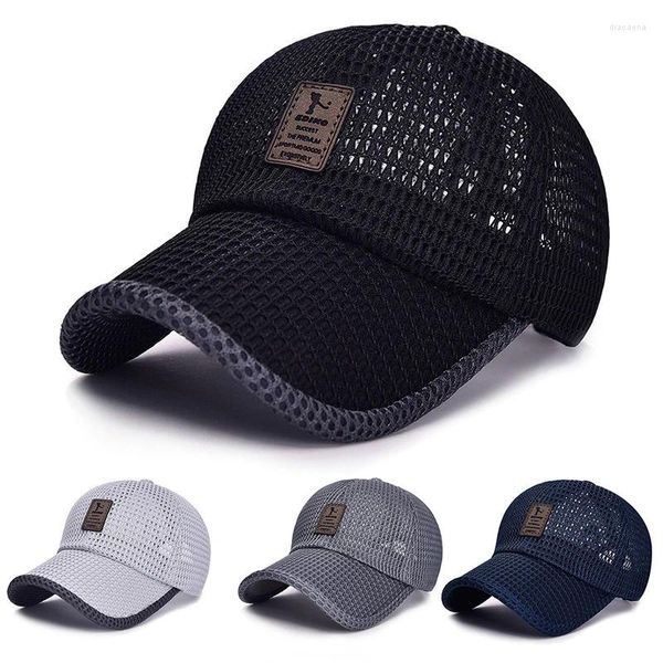 Gorras de bola Gorra de béisbol de malla de verano para hombres ajustable transpirable de secado rápido sombrero de correr mujeres deportes al aire libre