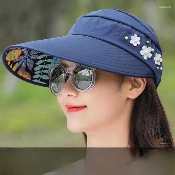 Casquettes de balle été loisirs de plein air chapeau dames voyage tout-Match soleil grand avant-toit pliable réglable Protection UV chapeaux pour les femmes