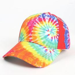Casquettes de baseball d'été Sports de plein air Tie Dye Baseball Hat unisexe 3D imprimé coloré Graffiti Protection solaire sergé coton CapBall