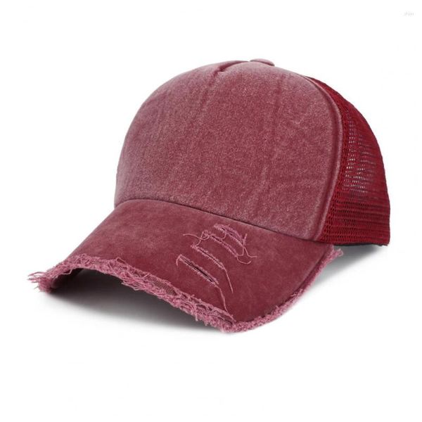 Gorras de béisbol, gorra con visera de verano, sombrilla rasgada, malla decorativa de ala larga, Anti-UV, gorra de béisbol ligera ahuecada para hombres