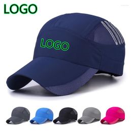 Gorras de béisbol Logo estampado de verano Unisex gorra de béisbol de secado rápido ventilación al aire libre hombres Snapback sombrero Casual para mujeres ajustable papá