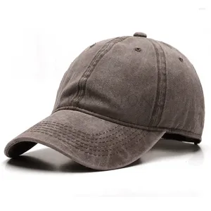 Caps à balle Summer Solid Baseball Cap pour femmes hommes lavés coton extérieur de sport camionneur