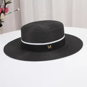 Casquettes de balle Chapeau de paille d'été Vacances pour enfants Plage Plat Top Britannique Petit Frais M Cadeau Marée Crème Solaire Sandale