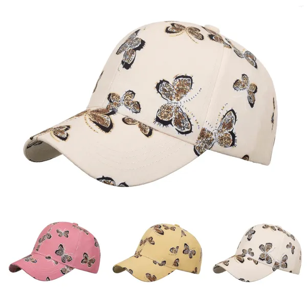 Ball Caps d'été Trendy Snapback Femmes Butterfly Print vintage Chapeaux Men de soleil Sunshade Outdoor Camping