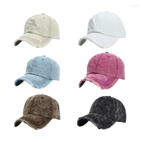 Gorras de bola Verano Lavado Denim Gorra de béisbol Angustiado Jean Sombrero Protector solar Casual Hiphop Ciclismo para niños Niñas Unisex